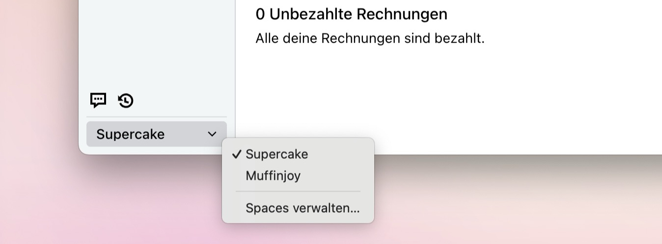 Zwischen Spaces in Cakedesk wechseln