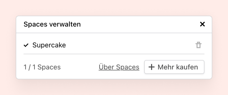 Weitere Spaces in Cakedesk kaufen